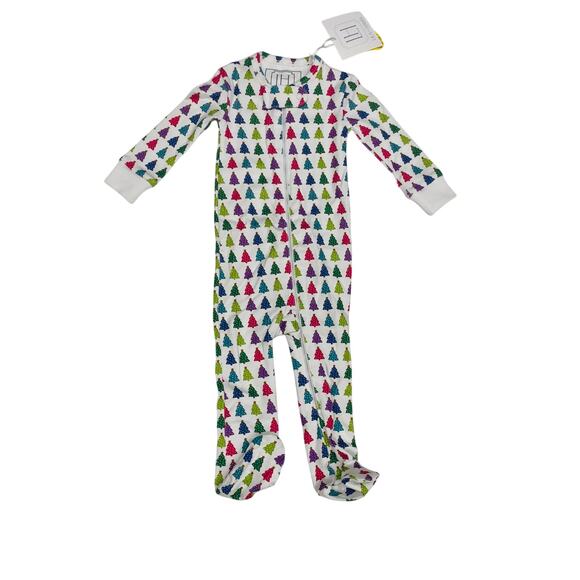 NWT (Please Read) Lila & Hayes Size 0-3M Christmas Tree Bright Footie - Picture 1 of 6